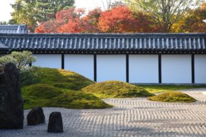 Japanese Zen Garden In Kyoto  